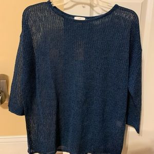 NWT. J. Jill blue mesh sweater
